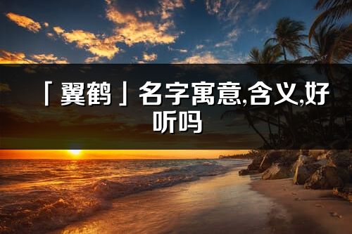 「翼鶴」名字寓意,含義,好聽嗎_翼鶴名字分析打分