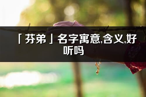 「芬弟」名字寓意,含義,好聽嗎_芬弟名字分析打分