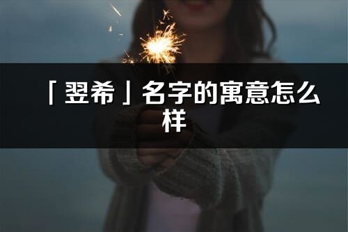 「翌希」名字的寓意怎么樣_翌希的出處