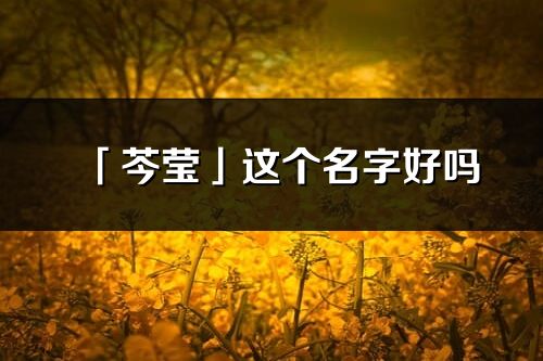 「芩瑩」這個名字好嗎_芩瑩名字寓意,含義