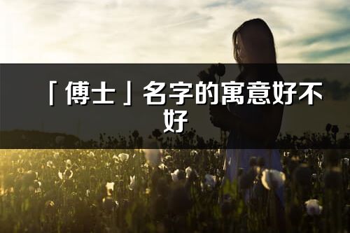 「傅士」名字的寓意好不好_傅士含義分析