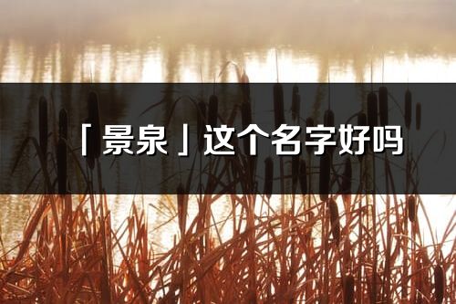 「景泉」這個名字好嗎_景泉名字寓意,含義