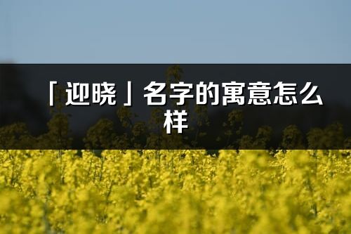 「迎曉」名字的寓意怎么樣_迎曉的出處