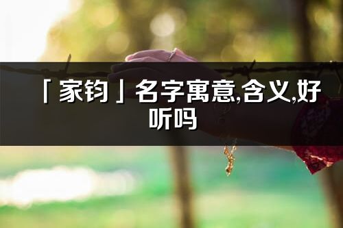 「家鈞」名字寓意,含義,好聽嗎_家鈞名字分析打分