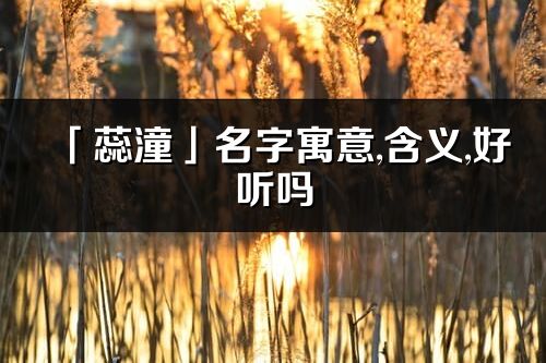 「蕊潼」名字寓意,含義,好聽嗎_蕊潼名字分析打分