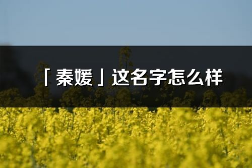 「秦媛」這名字怎么樣_秦媛的名字解釋