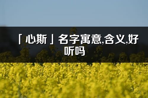 「心斯」名字寓意,含義,好聽嗎_心斯名字分析打分