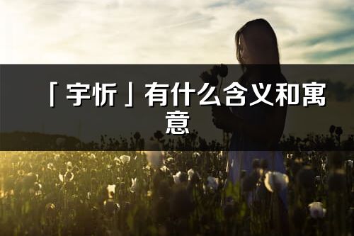 「宇忻」有什么含義和寓意_宇忻名字的出處與意思