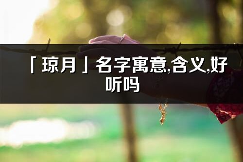 「瓊月」名字寓意,含義,好聽嗎_瓊月名字分析打分