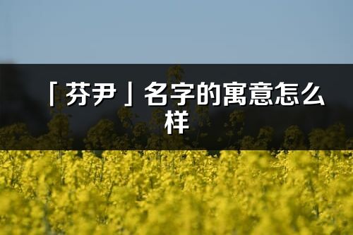 「芬尹」名字的寓意怎么樣_芬尹的出處