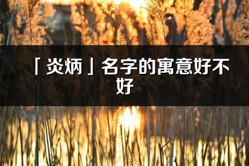 「炎炳」名字的寓意好不好_炎炳含義分析