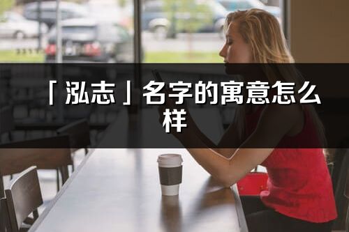 「泓志」名字的寓意怎么樣_泓志的出處