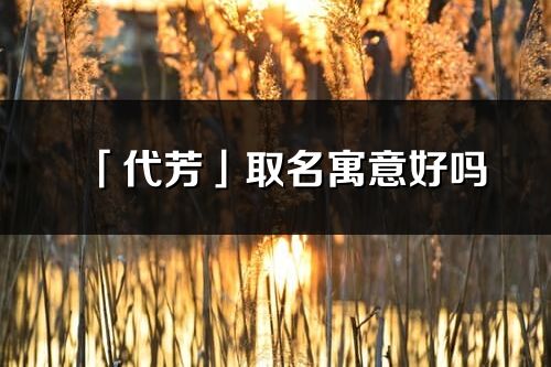 「代芳」取名寓意好嗎_代芳名字含義及五行