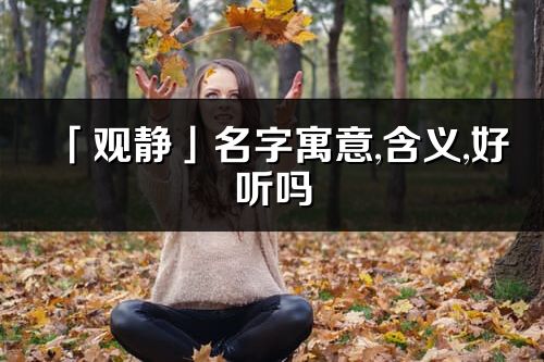 「觀靜」名字寓意,含義,好聽(tīng)嗎_觀靜名字分析打分