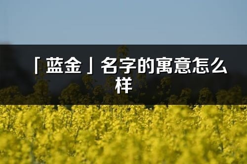 「藍(lán)金」名字的寓意怎么樣_藍(lán)金的出處