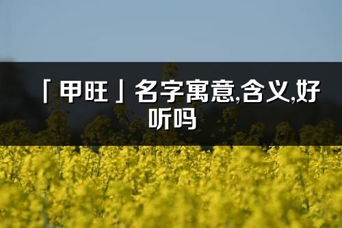 「甲旺」名字寓意,含義,好聽嗎_甲旺名字分析打分