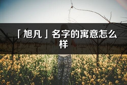 「旭凡」名字的寓意怎么樣_旭凡的出處