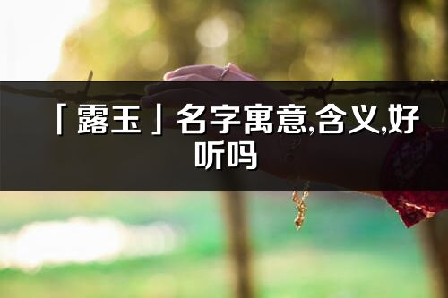 「露玉」名字寓意,含義,好聽嗎_露玉名字分析打分