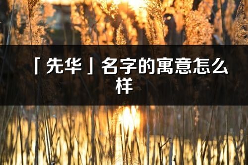 「先華」名字的寓意怎么樣_先華的出處