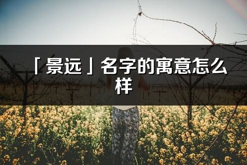 「景遠(yuǎn)」名字的寓意怎么樣_景遠(yuǎn)的出處