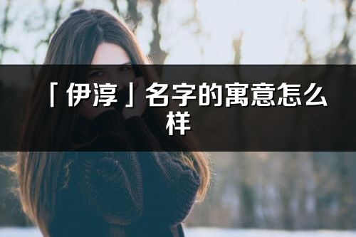 「伊淳」名字的寓意怎么樣_伊淳的出處