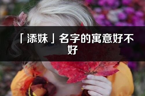 「添妹」名字的寓意好不好_添妹含義分析