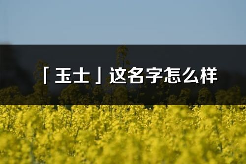 「玉士」這名字怎么樣_玉士的名字解釋