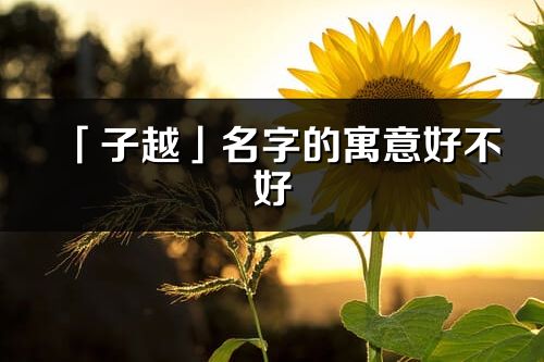 「子越」名字的寓意好不好_子越含義分析