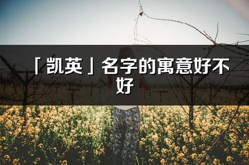 「凱英」名字的寓意好不好_凱英含義分析