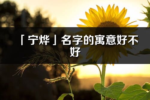 「寧燁」名字的寓意好不好_寧燁含義分析