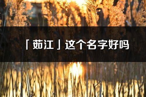 「茹江」這個名字好嗎_茹江名字寓意,含義