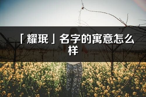 「耀珉」名字的寓意怎么樣_耀珉的出處