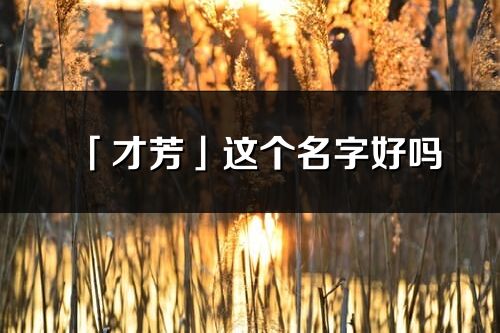 「才芳」這個(gè)名字好嗎_才芳名字寓意,含義