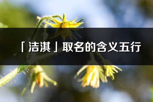 「潔淇」取名的含義五行_潔淇名字寓意解釋