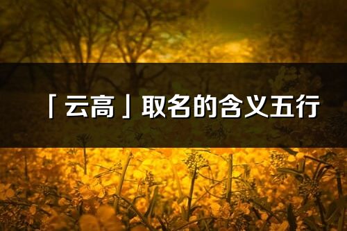 「云高」取名的含義五行_云高名字寓意解釋