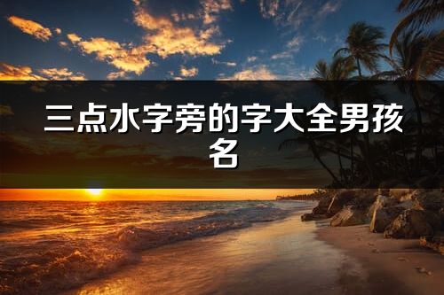 三點水字旁的字大全男孩名