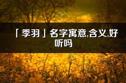 「季羽」名字寓意,含義,好聽嗎_季羽名字分析打分