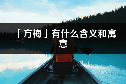 「方梅」有什么含義和寓意_方梅名字的出處與意思