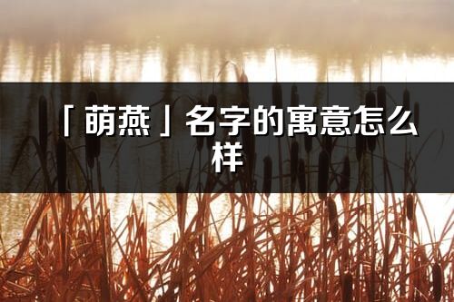 「萌燕」名字的寓意怎么樣_萌燕的出處