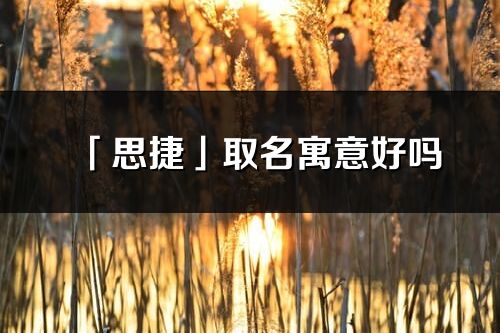 「思捷」取名寓意好嗎_思捷名字含義及寓意