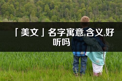 「美文」名字寓意,含義,好聽嗎_美文名字分析打分