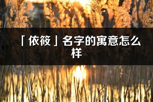 「依筱」名字的寓意怎么樣_依筱的出處