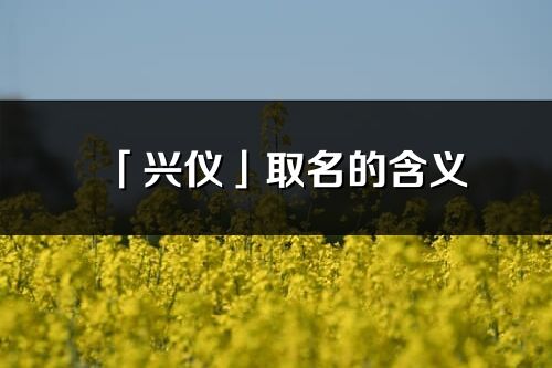 「興儀」取名的含義_興儀名字寓意解釋