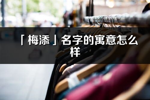 「梅添」名字的寓意怎么樣_梅添的出處