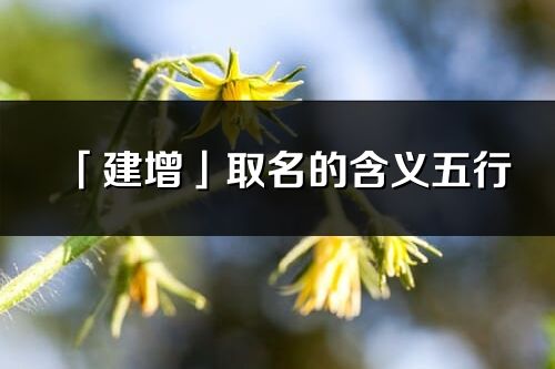 「建增」取名的含義五行_建增名字寓意解釋