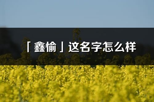 「鑫愉」這名字怎么樣_鑫愉的名字解釋