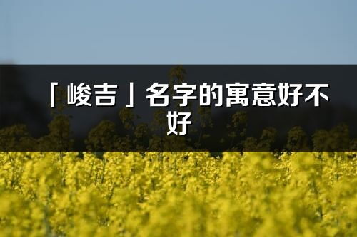 「峻吉」名字的寓意好不好_峻吉含義分析