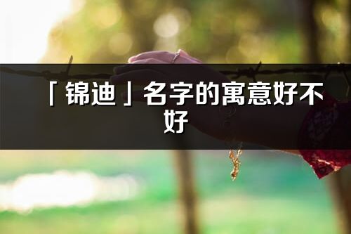 「錦迪」名字的寓意好不好_錦迪含義分析