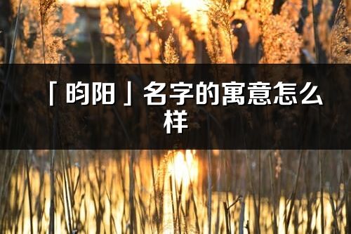 「昀陽」名字的寓意怎么樣_昀陽的出處