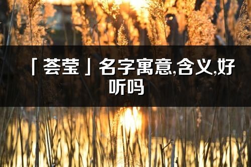 「薈瑩」名字寓意,含義,好聽嗎_薈瑩名字分析打分